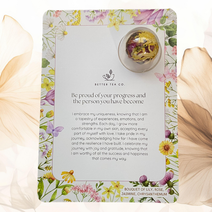 Bouquet of Flowers Blooming Tea Affirmation Gift Card - Better Tea Co.