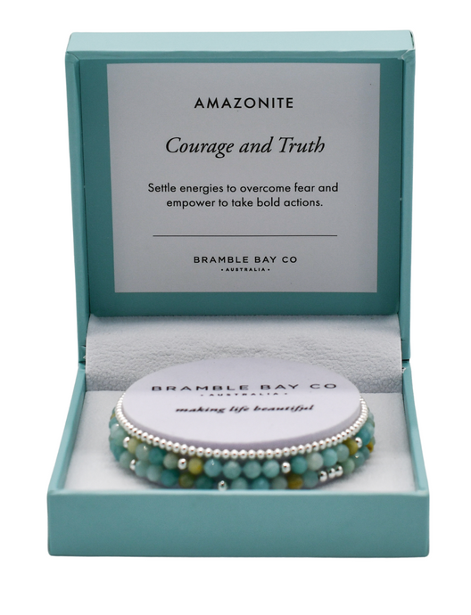 Amazonite Trio Bracelet Set - Courage & Truth