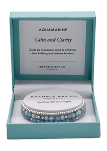 Aquamarine Trio Bracelet Set - Calm & Clarity