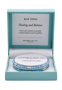 Blue Topaz Trio Bracelet Set - Healing & Balance