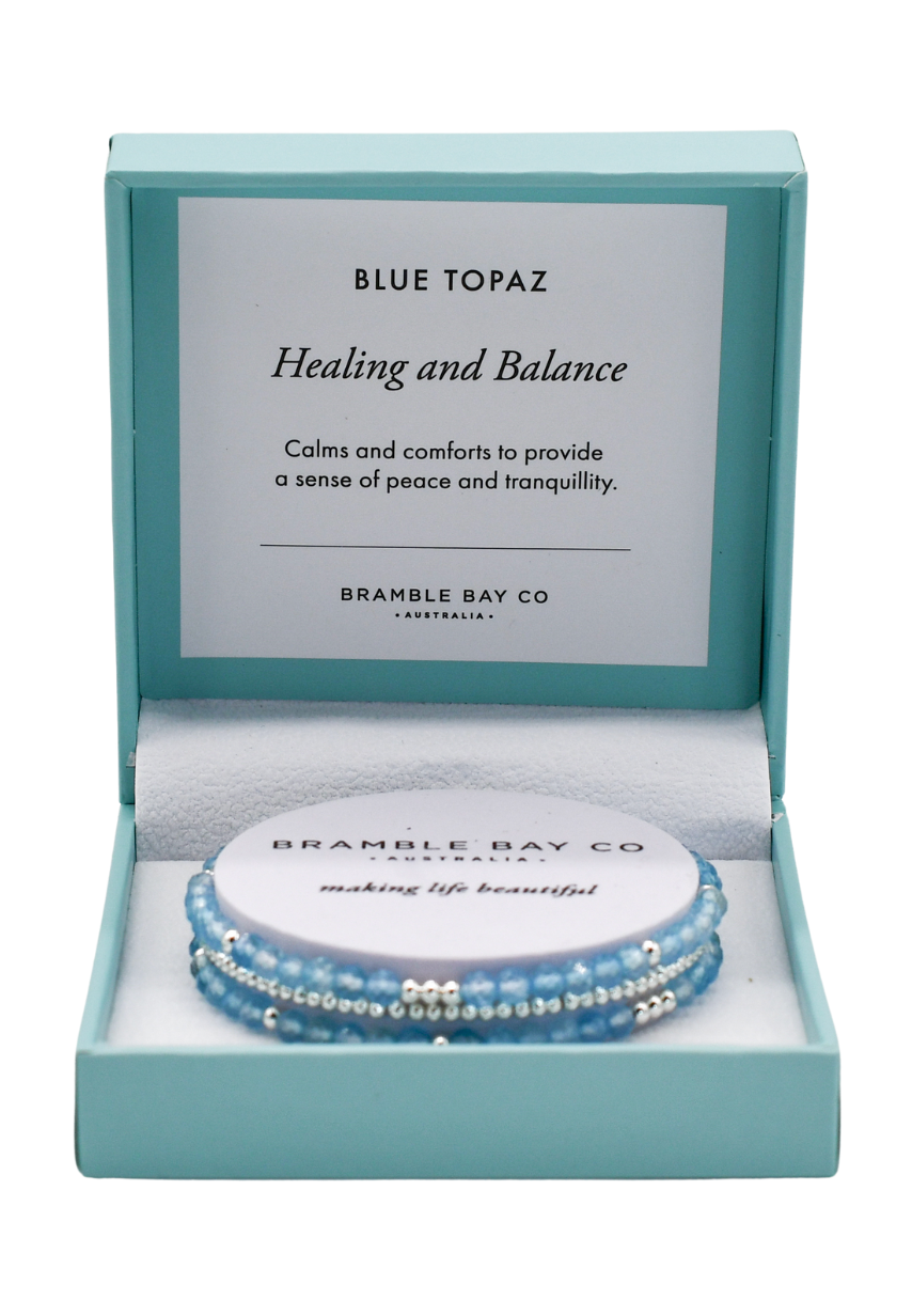 Blue Topaz Trio Bracelet Set - Healing & Balance