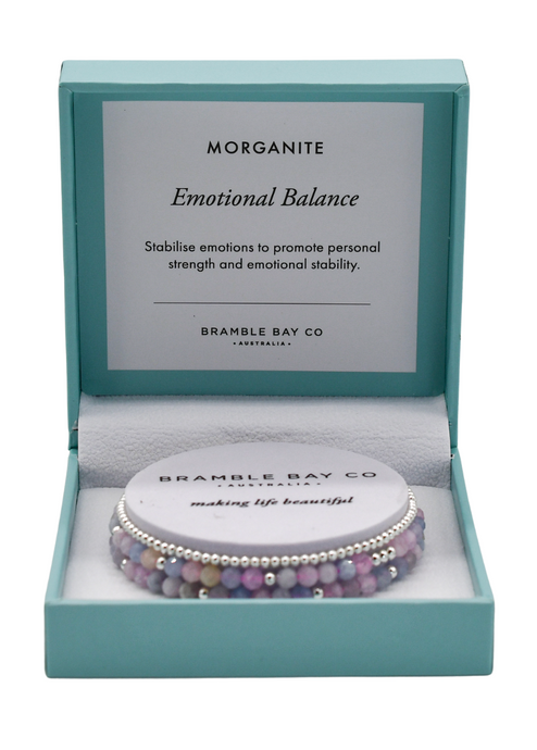 Morganite Trio Bracelet Set - Emotional Balance