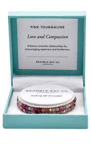 Pink Tourmaline Trio Bracelet Set - Love & Compassion