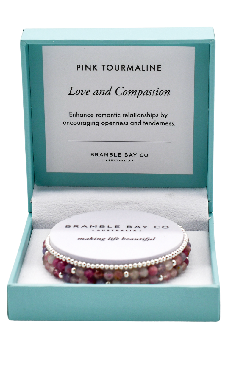 Pink Tourmaline Trio Bracelet Set - Love & Compassion