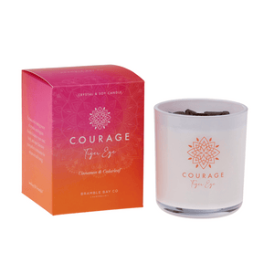 Courage Tiger Eye Crystal Boho Candle
