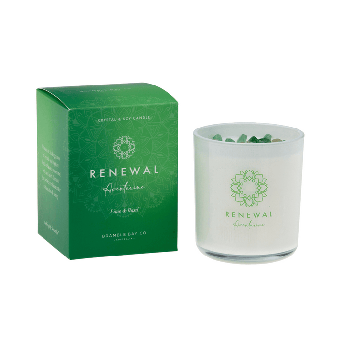 Renewal Aventurine Crystal Boho Candle