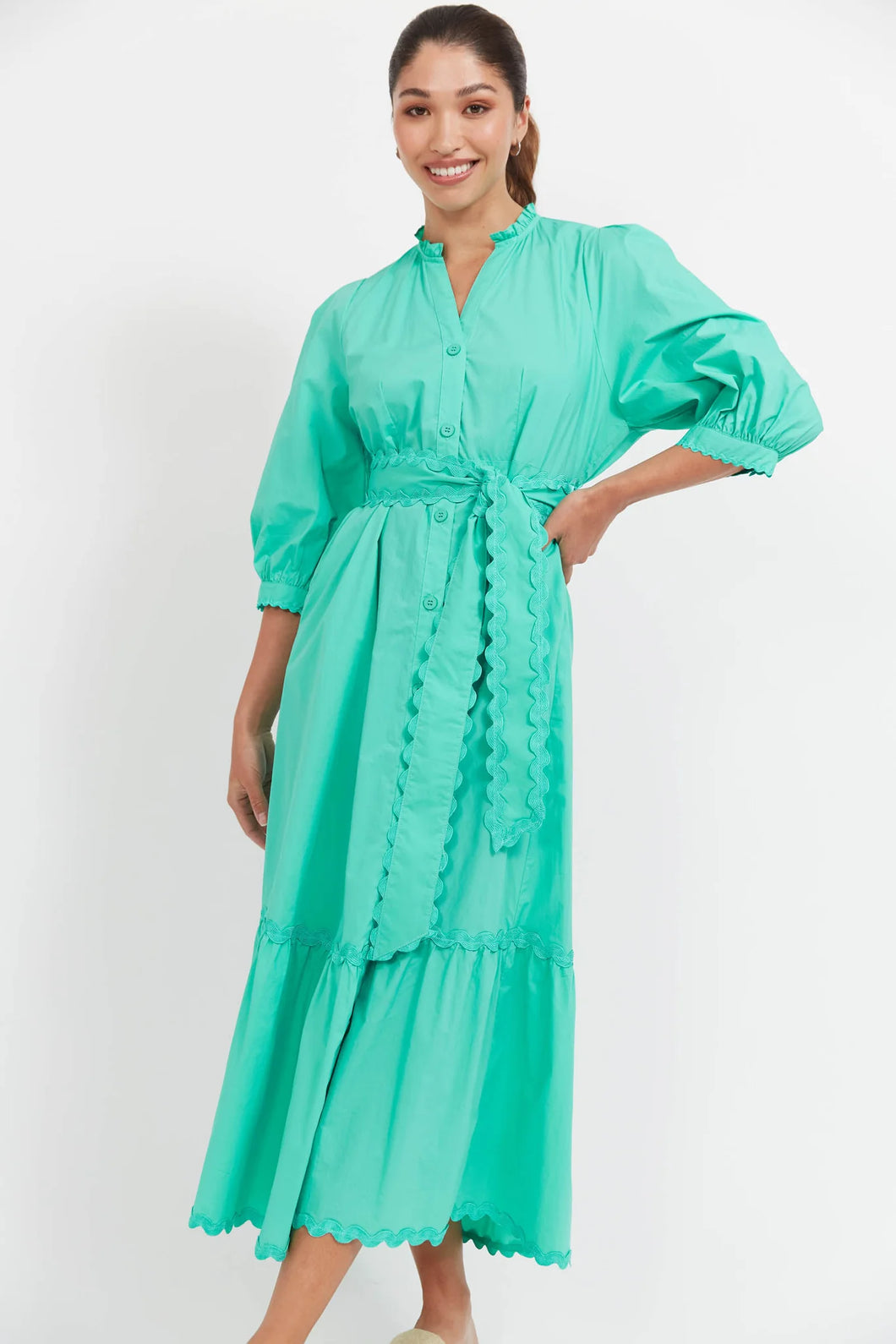 Mint Brasilia Button Maxi Dress