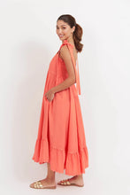 Load image into Gallery viewer, Coral Brasilia Tie Maxi Dress