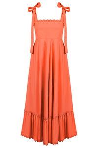 Coral Brasilia Tie Maxi Dress
