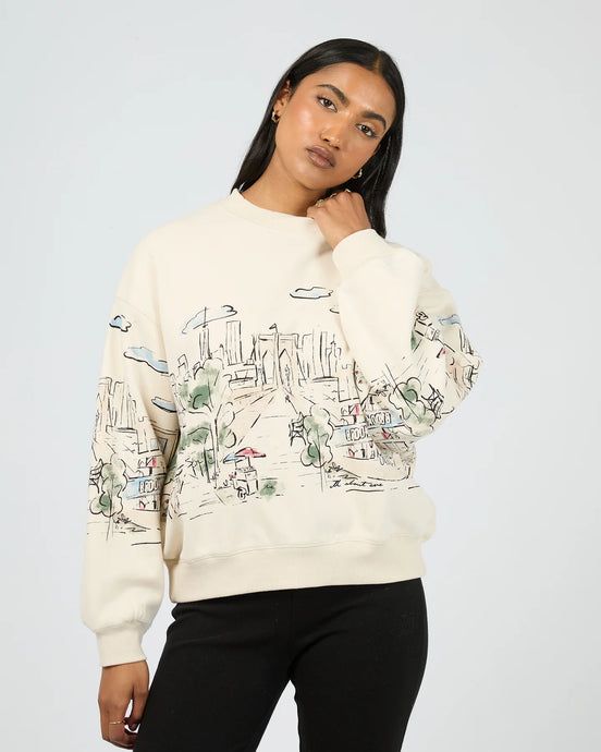 Brooklyn Box Crew Sweater in Cream - All About Eve