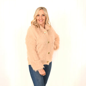 "Brooklyn" Pink Button Up Cardigan
