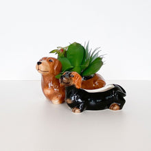 Load image into Gallery viewer, Light Brown Dachshund Planter 20cm