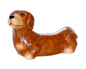 Light Brown Dachshund Planter 20cm