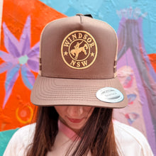 Load image into Gallery viewer, Brown/Khaki 'Windsor NSW' Stripe Trucker