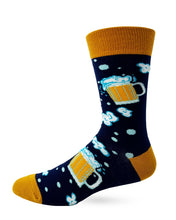 Load image into Gallery viewer, 'Building My Dad Bod One Beer at a Time' Men's Novelty Crew Socks
