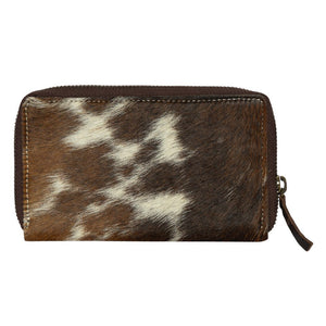 Ronda Brown & White Tooled Leather Cowhide Bullhead Wallet