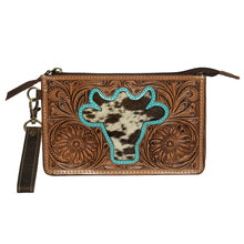 Load image into Gallery viewer, Granada Brown Bullhead Tooled Leather Clutch