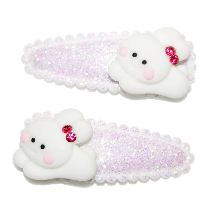 White Bunny Glitter Snaps