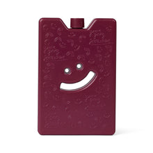 Load image into Gallery viewer, Maroon ice pack with smiley face design on a white background