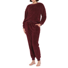 Load image into Gallery viewer, Burgundy Lux Sherpa Fleece Lounge Set