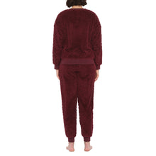 Load image into Gallery viewer, Burgundy Lux Sherpa Fleece Lounge Set