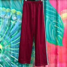 Load image into Gallery viewer, Burgundy Pleated Track Pants with Racer Stripe - By Frankie
