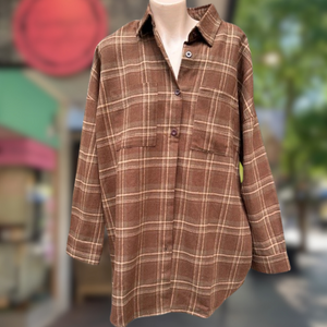 Brown Flannel Flaming Cowgirl Shirt - By Frankie