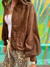 Load image into Gallery viewer, Chocolate Brown Bomber Jacket - By Frankie