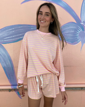 Load image into Gallery viewer, Pink/Yellow Stripe L/S Top &amp; Short Set - By Frankie