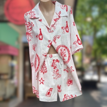 Load image into Gallery viewer, White Short Set With Santa Print - By Frankie