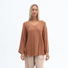 Load image into Gallery viewer, Tanzine Vela Long Sleeve Hessian Tunic Top