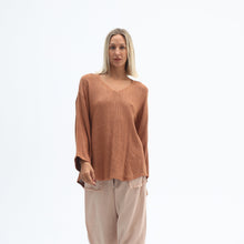 Load image into Gallery viewer, Tanzine Vela Long Sleeve Hessian Tunic Top