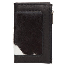 Load image into Gallery viewer, Black &amp; White Small Cowhide Card Wallet