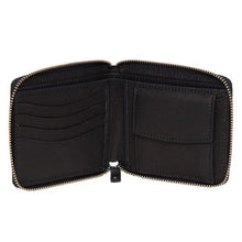 Load image into Gallery viewer, Black &amp; White Small Zippered Unisex Cowhide Wallet