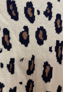 "Amanda" Winter White & Leopard Print Longline Cardigan - Love Lola