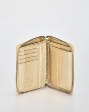 Load image into Gallery viewer, Gold Callisto Metallic Leather Small Zip Around Wallet - Cobb &amp; Co