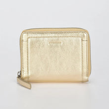 Load image into Gallery viewer, Gold Callisto Metallic Leather Small Zip Around Wallet - Cobb &amp; Co