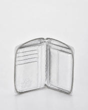 Load image into Gallery viewer, Silver Callisto Metallic Leather Small Zip Around Wallet - Cobb &amp; Co
