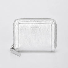 Load image into Gallery viewer, Silver Callisto Metallic Leather Small Zip Around Wallet - Cobb &amp; Co