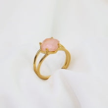 Load image into Gallery viewer, Rose Quartz Calming Ring in Gold