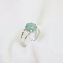 Load image into Gallery viewer, Green Line Jasper Calming Ring in Silver