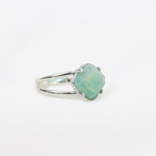 Load image into Gallery viewer, Green Line Jasper Calming Ring in Silver