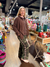 Load image into Gallery viewer, Camo &amp; Chocolate Star Racer Pant - By Frankie
