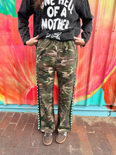 Load image into Gallery viewer, Camo &amp; Green Heart Racer Pant - By Frankie