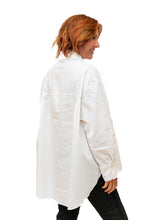Load image into Gallery viewer, White Campbell Cotton Oversized Shirt with Embroidery