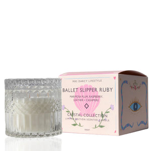 Ballet Slipper Ruby - Mariposa Plum, Raspberry, Leather + Cashmere Large Candle