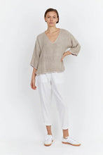Load image into Gallery viewer, Cinnamon Estelle V-Neck Hessian Top