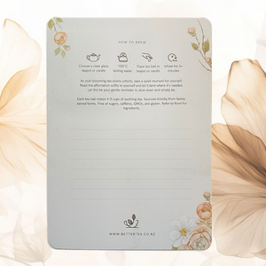 Carnation Flowers Blooming Tea Affirmation Gift Card - Better Tea Co.