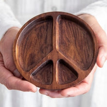 Load image into Gallery viewer, Peace Sign Trinket Dish - Carved Wood