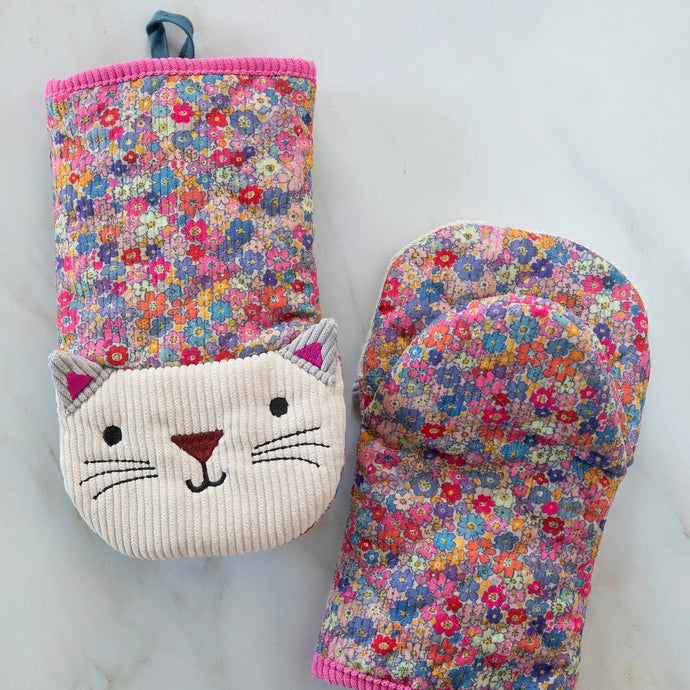 Cat Quilted Oven Mitt